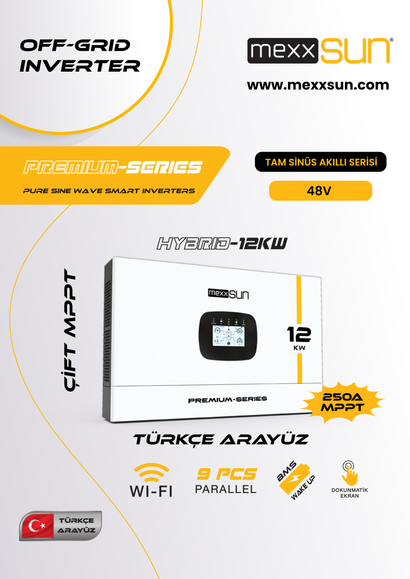 MEXX-P12kW - Premium 48V 12kW (Paralel /Wi-Fi/ Dual Output) - detay görseli