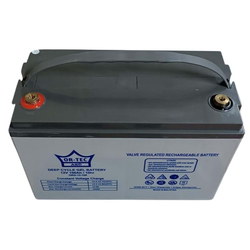 Or-Tec 12V 100A Jel Akü - görsel 3
